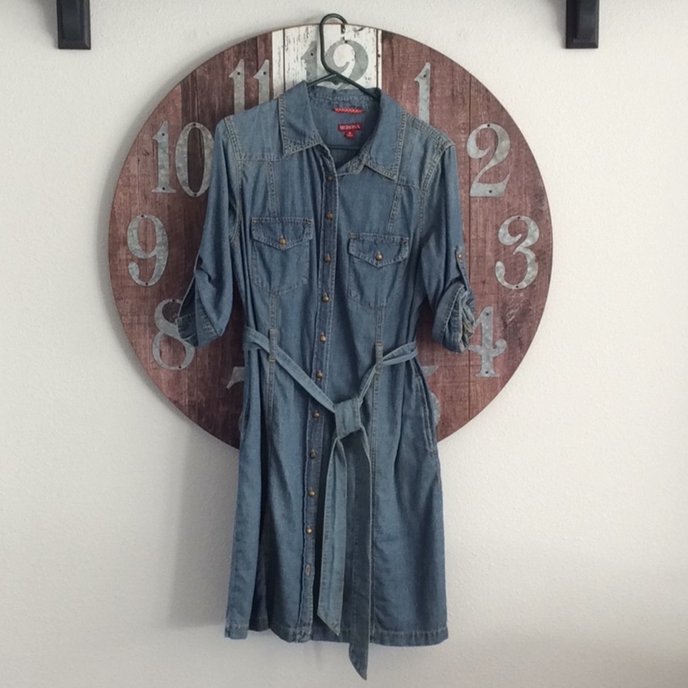 Merona Women’s Denim belted dress